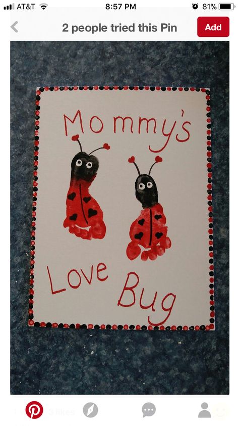 Bug Crafts, Dad's Birthday, Bug Art, Baby Momma, Valentines Day Love, Baby Room Art, Love Bug, Spring Activities, Baby Art