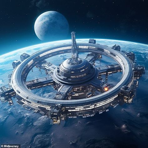 Sci Fi Space Station, Space Colony, Art Spatial, Dark Future, Space Ships Concept, Space Ship Concept Art, Sci Fi Spaceships, Starship Concept, Rpg Map