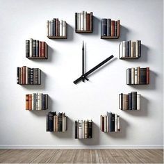 Book Clock, Desain Pantry, Home Library Design, Desain Furnitur Modern, Bookshelf Design, Bookshelves Diy, Modern Kitchen Design Open Concept, Ergonomic Office, Home Library