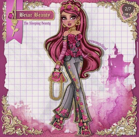 Drawing Coquette, Ever After High Briar Beauty, Ever After High Videos, Ever After High Rebels, Briar Beauty, Element Project, Ashlynn Ella, Bratz Inspired Outfits, Fairycore Fairy