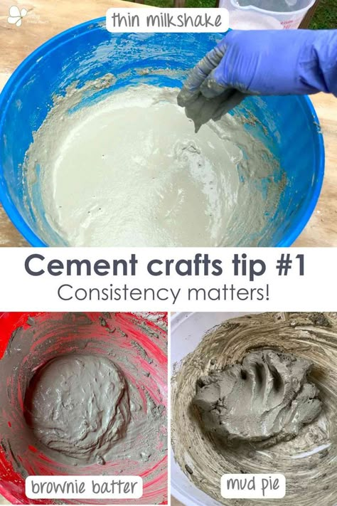 How To Make A Concrete Form, Best Cement For Crafts, How To Mix Cement Diy, How To Make Cement, Cracked Concrete Art, Cement Forms Concrete Molds Diy, Sculpting With Cement, Concrete Diy Crafts, Concrete Molds Diy How To Make