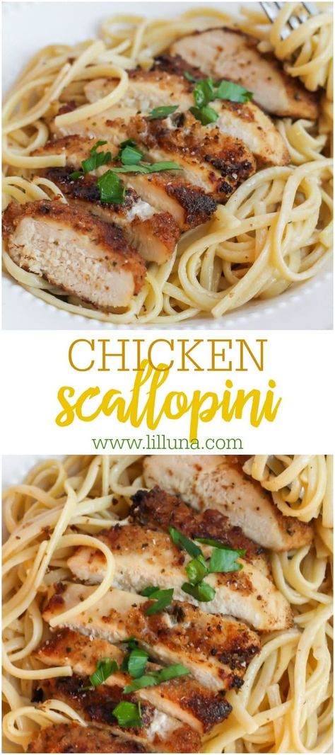 Lemon Butter Pasta, Chicken Scallopini, Butter Pasta, Favorite Dinner, Zuppa Toscana, Chicken Entrees, Perfect Chicken, Dinner Meal, Turkey Dishes