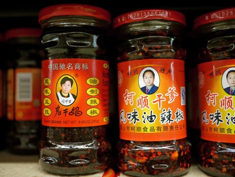 Meeting Lao Gan Ma, "The Godmother": China's Best Chili Oils and Sauces | The Mala Market | Inspiration & Ingredients for Sichuan Cooking Spicy Chili Crisp, Asian Condiments, Lao Gan Ma, The Godmother, Chili Crisp, Best Chili, Vegetable Snacks, Sichuan Pepper, Soy Beans