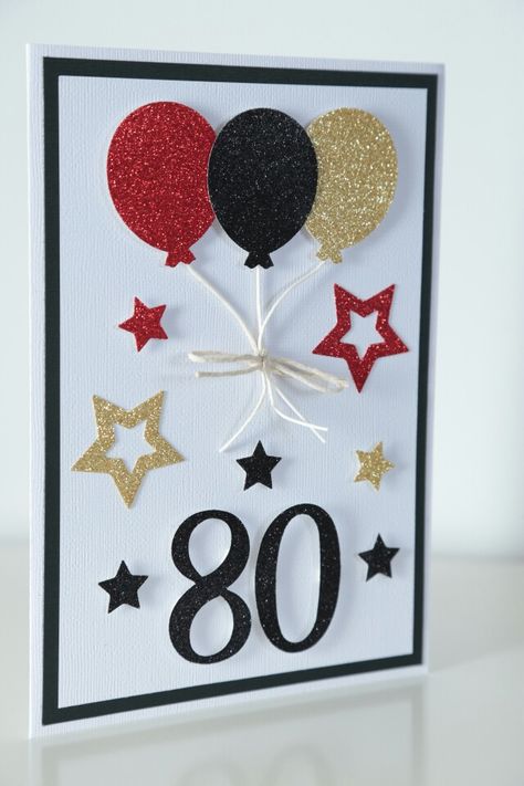 80yh Birthday Cards, Cricut 80th Birthday Card, 80 Th Birthday Card Ideas, Cards For 80th Birthday, Handmade 80th Birthday Cards For Men, Masculine 90th Birthday Cards, Stampin Up 80th Birthday Cards For Men, 80 Birthday Cards For Men, 80 Year Old Birthday Card Ideas