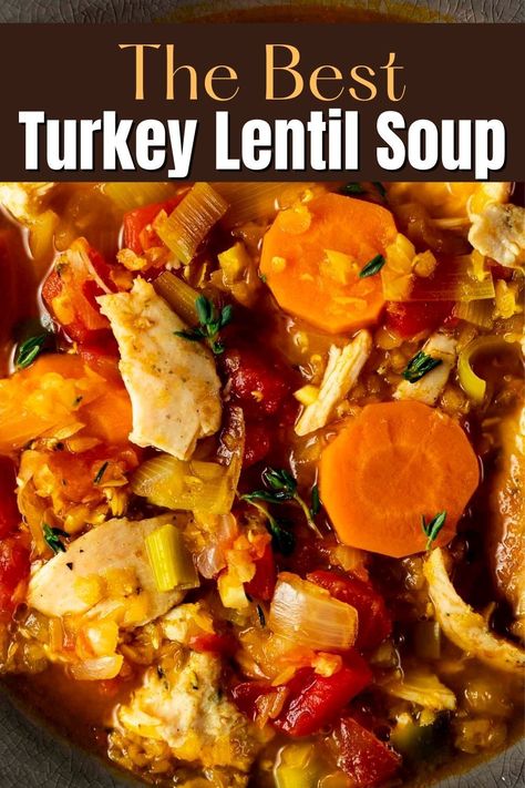 Lentil Turkey Soup, Turkey Bean Soup, Turkey Lentil Soup, Turkey Lentil, Pressure Cooker Soup Recipes, Stovetop Recipes, Soup Turkey, Ground Turkey Soup, Turkey Seasoning