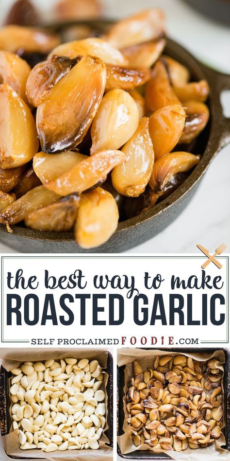 How To Roast A Head Of Garlic, Garlic Bulbs Roasted, Peeled Garlic Recipes, Recipes With Garlic Cloves, Roasting Garlic Bulbs, How To Roast Garlic In Microwave, Cooking With Garlic, How To Bake Whole Garlic, Things To Do With Garlic Cloves