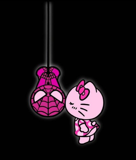 Pink Sanrio Aesthetic, Hello Kitty And Spiderman, Pink Hello Kitty Wallpaper Iphone, Lockscreen Background, Pink Sanrio, Pink And Black Wallpaper, Sanrio Aesthetic, Pink Wallpaper Ipad, Pretty Wallpaper Ipad