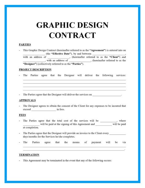 Graphic Design Contract, Website Design Pricing, Graphic Design Clients, Design Contract, Contract Design, Simple Designs To Draw, Learning Graphic Design, Graphic Design Lessons, Contract Template