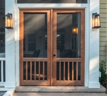 category-screen-doors Double Screened Porch Doors, Arched Screen Doors, Double Screen Doors On Porch, Wooden Screen Doors, Screened Porch Doors, Double Screen Doors, French Doors With Screens, Wood Screen Door, Wooden Screen Door