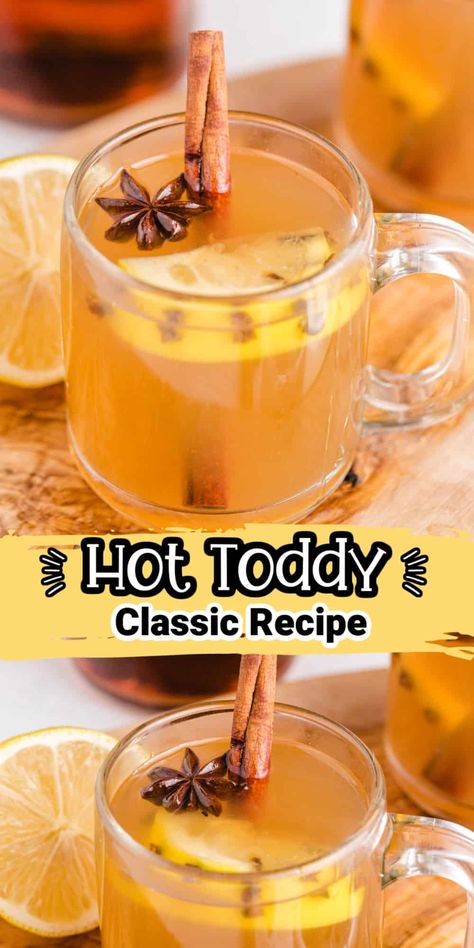 Hottie Toddy Recipe Whiskey, Hot Toddy Crockpot Recipe, Hoddy Toddy Drink, Non Alcoholic Hot Toddy, Hot Totty Recipe For Colds, Hot Totty Recipes, Hottie Toddy Recipe, Hot Totty Recipe, Hot Toddy Gift Basket