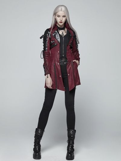 Stile Punk Rock, Gothic Trench Coat, Punk Leather Jacket, Gothic Coat, Mode Punk, Punk Design, Super Hero Outfits, Color Trends Fashion, Punk Rave