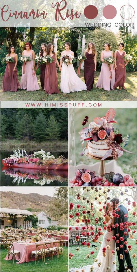 cinnamon rose dusty rose wedding color ideas Cinnamon Rose Wedding, Color Ideas Wedding, Dusty Rose Wedding Colors, Different Wedding Ideas, Cinnamon Rose, Popular Wedding Colors, Pink Wedding Colors, Wedding Color Trends, Wedding Color Ideas