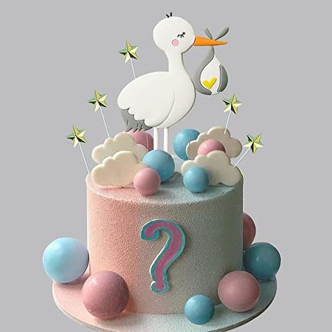 Stork Cake, Star Cloud, Edible Cake Toppers, Girl Baby Shower, Girl Baby, Birthday Party Supplies, Boy Girl, Gender Reveal, Cake Toppers