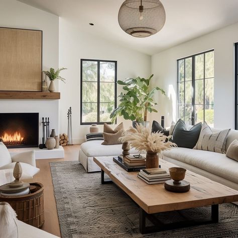 Modern Farmhouse Small Apartment, Living Room Cottage Modern, Modern Organic Farmhouse Living Room, Open Lounge Room Ideas, Aesthetic Family Room, Small Living Room Ideas Bloxburg, Modern Farmhouse Couch, West Coast Interior Design, Living Room Ideas Bloxburg