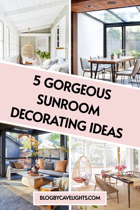 ��🌼 Need some serious sunroom inspiration? Our article shares 5 amazing ways to refresh your sunroom furniture and decor. Click to get started on your dream sunroom today! 🌞 Sunroom Off Of Kitchen, Rattan Sunroom Furniture, Living Room With Sunroom Attached, Sunroom Game Room Ideas, Tudor Sunroom, Sunroom Decorating Ideas Modern, Sunroom Lights, Sunroom With Tv, All Weather Room