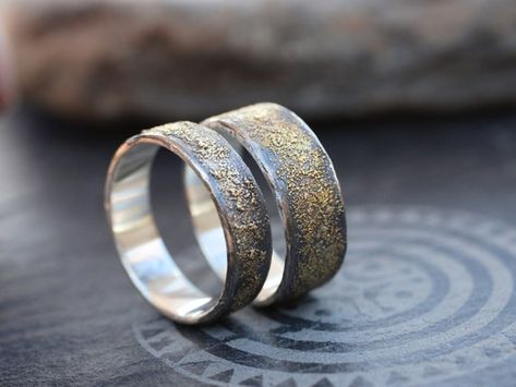 Viking Wedding Rings, Wedding Rings Gold, Matching Wedding Band Sets, Viking Wedding Ring, Alternative Ring, Rustic Wedding Bands, Celtic Wedding Bands, Hammered Wedding Bands, Viking Wedding