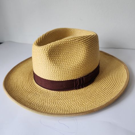 Brixton Reno Straw Hat Nwt Fabric: Woven Raffia Pinched Crown Shell: 100% Paper Spot Clean Adjustable Summery, Golden-Colored Raffia Composes This Charming Brixton Sun Hat, Which Is Accented With A Pleated Grosgrain Band Around The Crown. Size: M, 7 1/4, 58cm Dread Women, Female Dreads, Men Beards, Mens Straw Hats, Mens Dress Hats, Black Men Beards, Hat Styles, Woven Raffia, Mens Dress