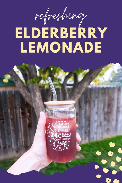 Elderberry Lemonade is the perfect summer drink. It's refreshing, immune boosting, and hydrating. The whole family will love it! Elderberry Lemonade Recipe, Elderberry Lemonade, Virgin Cocktail Recipes, London Fog Recipe, Virgin Cocktails, Perfect Summer Drink, Lemonade Recipe, Elderberry Syrup, Organic Spice