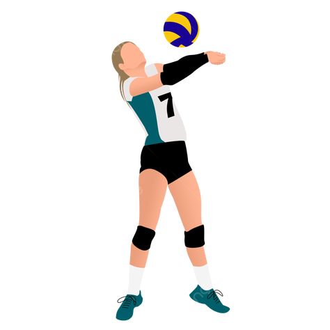 Volleyball Aesthetic Cartoon, Women Volleyball Player, Volleyball Animation, Volly Bal, Asethic Stickers, Volleyball Icon, Woman Volleyball, Female Volleyball Player, Volleyball Stickers