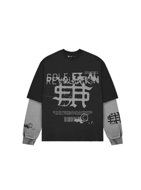 Luxe Streetwear, Streetwear Tshirt Design, Streetwear Ideas, Streetwear Graphic Tees, Layered Long Sleeve, Shirt Design Inspiration, Street Fashion Men Streetwear, Layered T Shirt, Shirt Print Design