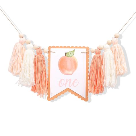 PRICES MAY VARY. Peach High Chair - The Banner Is Already Assembled, After Unpacking Just Use The Tape To Fix It On The High Chair, It Is Very Beautiful, I'm Sure You Will Love It, It Is A Lovely Decoration For Your Daughter's First Birthday! Girl's First Birthday - Every Parent Carefully Prepares A Baby Girl's First Birthday Scene, Our Sweet Peach Highchair Banner Themed Decoration Is Very Beautiful And Matches Perfectly With Other Sweet Peach Decorations. Peach 1st Decorations - I'm Sure You C One Sweet Peach Birthday Theme, One Sweet Peach Birthday Diy, One Sweet Peach Photoshoot, One Sweet Peach, Peach Theme Cake Smash, Peaches Birthday Theme, Peach First Birthday Party, One Sweet Peach Birthday, Sweet One Birthday Theme