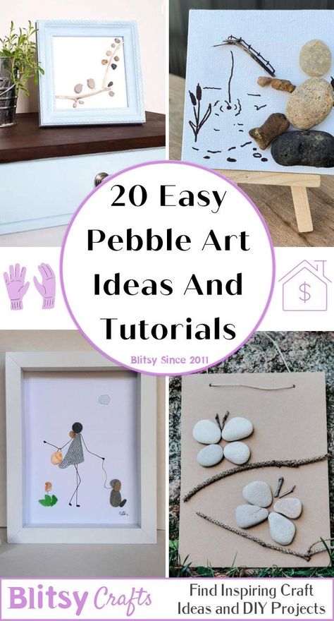 20 Pebble Art Ideas for Beginners - Blitsy Craft With Rocks, Crafts Using Rocks Pebble Art, Pebble Crafts Diy, Family Pebble Art Pictures, Beach Stone Art Ideas, Diy Crafts For Beginners, Rock People Craft Pebble Art Diy, Rock And Pebble Art, Leftover Stone Ideas