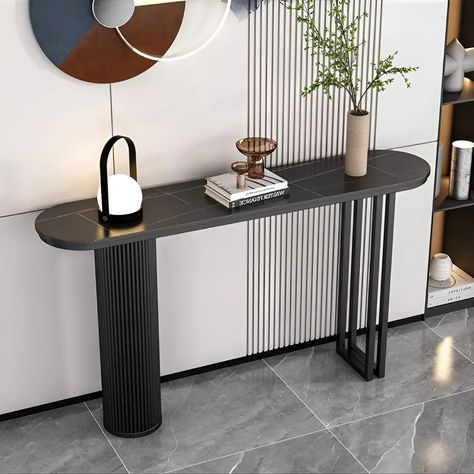 Alvis Home Decor (@alvishomedecor) • Instagram photos and videos Narrow Bar Table, Sleek Console Table, Foyer Colors, Narrow Bar, Sleek Console, Modern Entry Table, Console Sofa Table, Elegant Entryway, Table Entryway