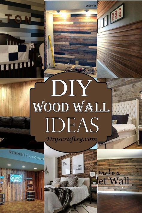 20 DIY Wood Wall Ideas Diy Accent Wall Wood Design, Wood Wall Paneling Makeover, Interior Wood Walls Ideas, Wood Wall In Bedroom Ideas, Bedroom Focal Wall Ideas Wood, Wood Wall Projects Easy Diy, Inexpensive Wood Wall Ideas, Rustic Wall Covering Ideas, Wood Accent Wall Office Ideas