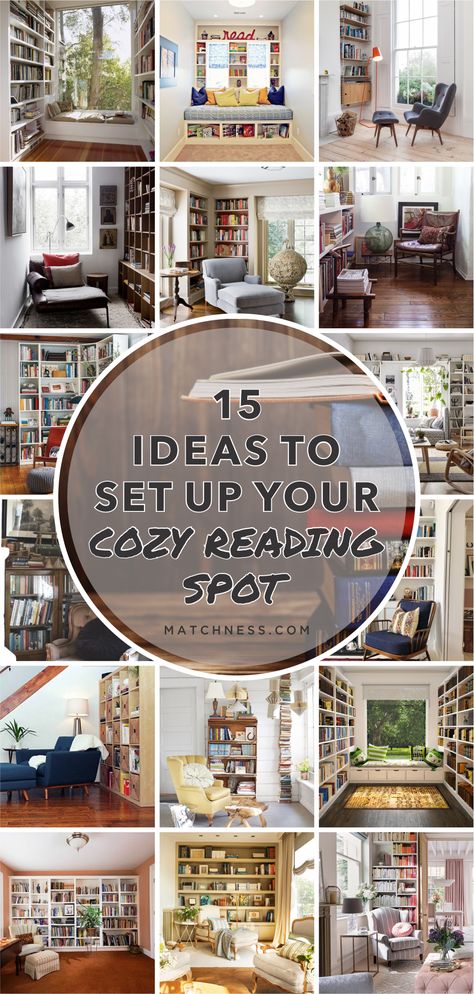 15-ideas-to-set-up-your-cozy-reading-spot-1 Small Library Area Ideas, Cozy Spaces Reading Areas, Cozy Book Reading Corner, Cozy Reading Area In Living Room, Small Reading Nook Cozy Corner Living Room, Sunroom Library Ideas, Cozy Library Room Ideas Reading Areas, Reading Loft Ideas, Small Room Library Ideas