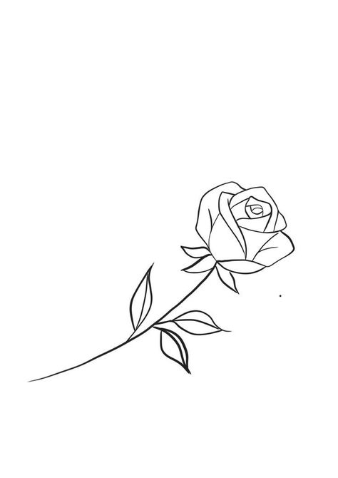 Minimalistic Tattoo Ideas, Rose Drawing Simple, Rose Tattoo Stencil, Teacup Tattoo, Simple Rose Tattoo, Minimalistic Tattoo, Waist Tattoos, Rose Stencil, Small Rose Tattoo