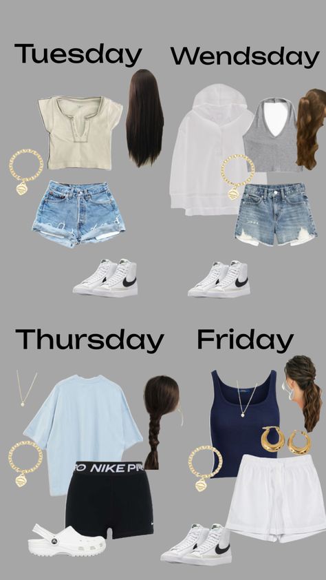 Cute Outfits For Hot Weather, Outfits For Hot Weather, Hot Weather Outfits, Hairstyle Examples, Simple Outfits For School, Things I Need To Buy, Preppy Summer Outfits, Volleyball Outfits, Cute Preppy Outfits