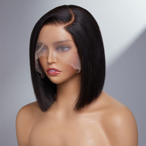 PRICES MAY VARY. Side Part Bob Wig Design: very classic styles, gorgeous and cute, lightweight and easier to install. Straight Human Hair Short Bob Wig Material: 100% Remy human hair, super soft and flowy, can be curled and dyed! Lace Area: 13x5x1 inches side part lace closure bob wig, upgrade pre-plucked hairline and bleached knot, offer you a more natural look! Luvme Human Hair Wigs Glueless Circumference: Average 22.5 inches' cap size, with combs inside and straps, can be adjusted to fit most Cute Bob Wigs Black Women, Bob Hairstyles For Black Women Closure, Glueless Bob Wigs For Black Women, 10 Inch Frontal Bob Wig Styles, Short Closure Wig, Luvme Hair Wigs Bob, Short Bob Wigs For Black Women, Human Hair Wigs For Black Women, 10 Inch Bob Wig For Black Women