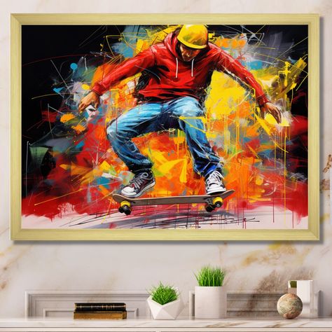 This beautiful "Skateboard Street Canvas II" Framed wall Art is printed using the highest quality fade-resistant ink on canvas. Sport Canvas, Acrylic Wall Decor, Black Picture Frames, Gold Picture Frames, Acrylic Wall Art, Framed Canvas Wall Art, Bedroom Wall Art, Framed Canvas Art, Floating Frame