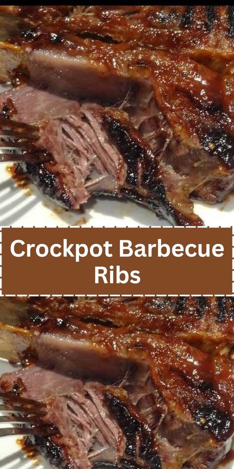 Crockpot Barbecue Ribs Beef Ribs Crockpot, Crockpot Recepies, Crockpot Barbecue, Crockpot Bbq Ribs, Crockpot Foods, Barbecue Ribs Recipe, Crockpot Ribs, Slow Cooker Ribs, Pork Rib Recipes