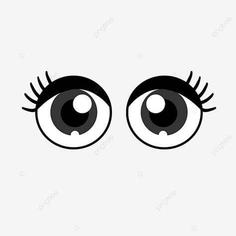 Lashes Clipart, White Anime Eyes, Eyes Cartoon Drawing, Eyelash Clipart, Eyes Animation, Eye Clipart, Animated Eyes, Eyes Pic, Cartoon Girl Eyes