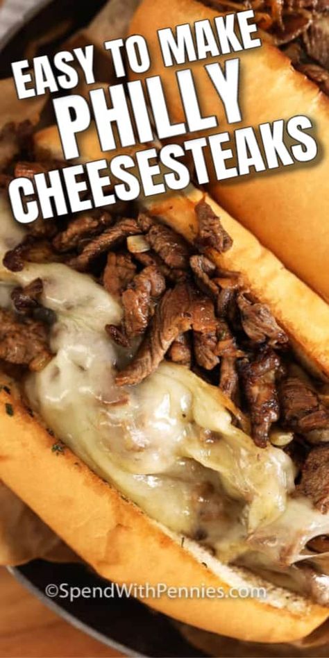 Peper Steak, Philly Cheese Steak Sandwich Recipe, Homemade Philly Cheesesteak, Cheese Steak Sandwich Recipe, Recept Sandwiches, Philly Steak Sandwich, Philly Cheesesteak Recipe, Best Philly Cheesesteak, Cheese Steaks