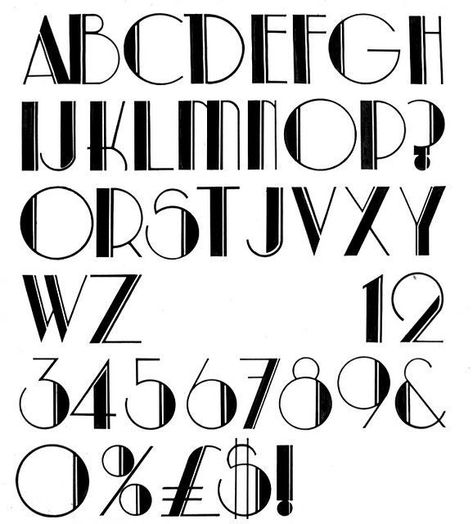 Art Deco Typography this period was known for geometry! therefore goemerty wasnt there only in fashion or motifs but even in the typography! Art Deco Lettering, Deco Typography, Letras Cool, Art Deco Typography, Alfabet Font, Art Deco Fonts, Art Deco Font, Deco Font, Motif Art Deco