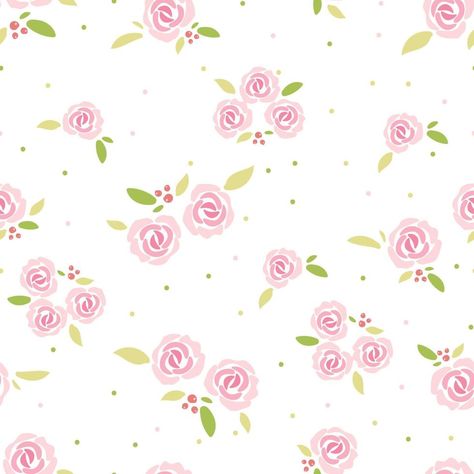 cute flat style pink rose seamless pattern Pink Floral Background, Rose Flower Pattern, Flower Flat, Vintage Flowers Wallpaper, Red Peonies, Pansies Flowers, Pink Floral Pattern, Flower Vintage, Pattern Flower