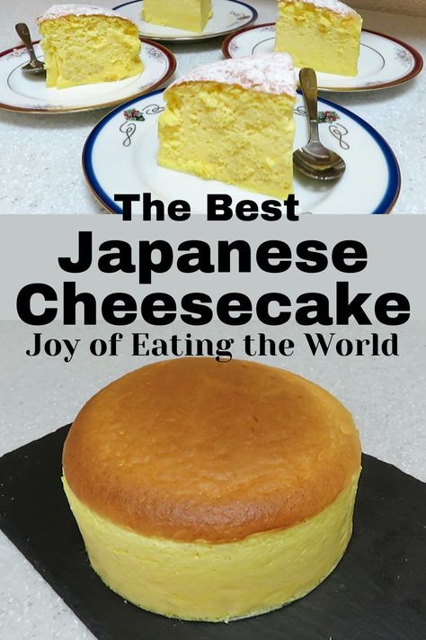 Japanese Cheesecake, also known as Japanese Souffle Cheesecake or Japanese Cotton Cheesecake, is so soft, cottony, airy, and fluffy cheesecake that melts in your mouth. It’s the most popular cheesecake here in Japan and called Souffle Cheesecake or スフレチーズケーキ in Japanese. #Japanesecheesecake Jiggle Japanese Cheesecake, Soft Cheesecake Recipes, Japan Cheesecake Recipes, Japanese Cheesecake Instant Pot, Japanese Fluffy Cheesecake Recipe, Souffle Cheesecake Recipes, Easy Japanese Cheesecake, Japanese Souffle Cake, Japanese Cloud Cake Recipe