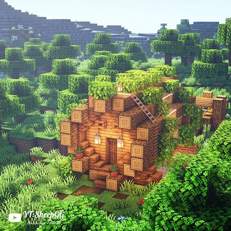 SheepGG on Instagram: “Let’s build a Fallen Tree House :), Tutorial on my YouTube Channel. ============= Follow me for more👈🏻 #minecraftbuildings #minecrafter…” Fallen Log House Minecraft, Minecraft Stump House, Spruce Tree House Minecraft, Minecraft Spruce Treehouse, Mc Tree House, Minecraft Fallen Tree, Minecraft Tree Stump House, Birch Forest House Minecraft, Minecraft Tree Stump