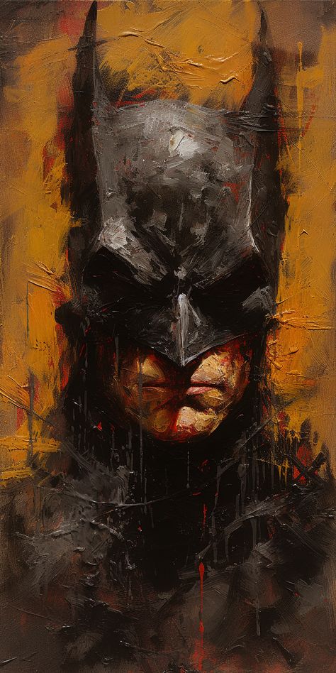 The Batman Painting, Batman Comics Art, Batman Art Painting, Batman Poster Art, Dark Portrait Painting, The Batman Wallpaper, Batman Portrait, Batman Jokes, Portrait Palette