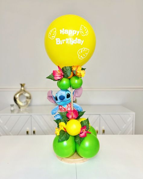 #lilostitch #stitch #balloons #giftideas Stitch Centerpiece Ideas Diy, Stitch Table Centerpieces, Lilo And Stitch Centerpiece Ideas, Stitch Centerpiece Ideas, Lilo And Stitch Centerpieces, Lilo Y Stitch Cumpleaños, Cumple De Stitch Ideas, Stitch Centerpieces, Planning 1st Birthday Party