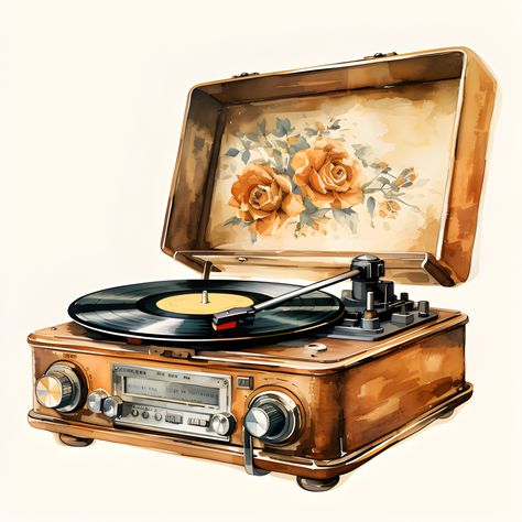 Vintage Record Player Aesthetic, Old Music Player, Record Player Aesthetic, Record Player Vintage, Antique Record Player, Fav Products, Vintage Record Player, Chic Tattoo, Vinyl Player