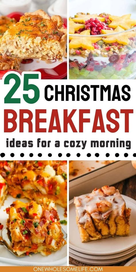 Collage of Christmas morning breakfast recipes. Breakfast Recipes For Potluck, Breakfast Casseroles For Christmas, Christmas Morning Finger Foods, Christmas Breakfast Ideas For Two, Easy Big Breakfast Ideas, Christmas Breakfast Ideas Sweet, Breakfast Charcuterie Board Christmas, Christmas Day Breakfast Ideas Families, Best Christmas Breakfast Recipes