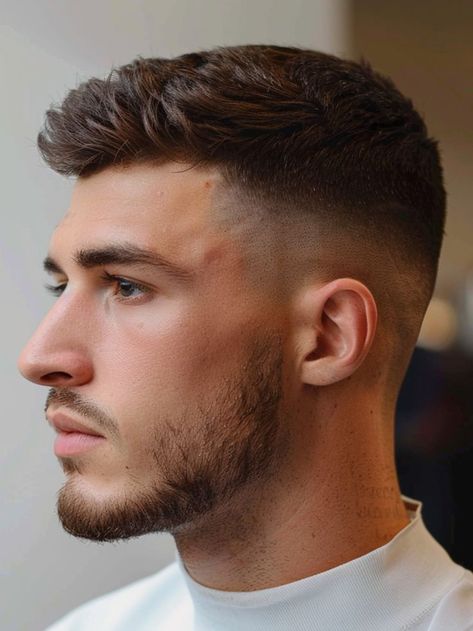 Crew Cut with Bald Mid Fade for Guys Men Short Hair Fade, Very Short Hair Men, Crew Cut Haircut, Mid Fade Haircut, Men Fade Haircut Short, Best Fade Haircuts, Short Fade Haircut, Mens Haircuts Short Hair, Mens Hairstyles Fade