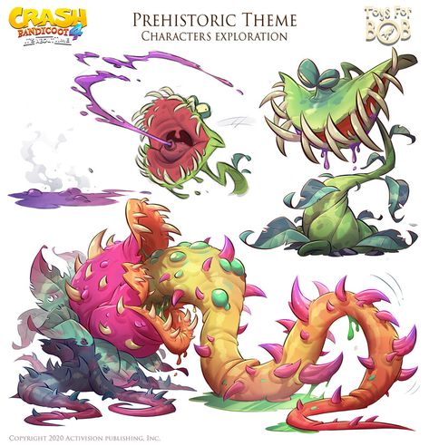 ArtStation - Crash 4 it's about time Prehistoric theme. Character exploration, Nicola Saviori Prehistoric Plants, Sif Dark Souls, Character Exploration, Plants Art, 캐릭터 드로잉, Crash Bandicoot, Time Art, Fantasy Creatures Art, Game Character Design