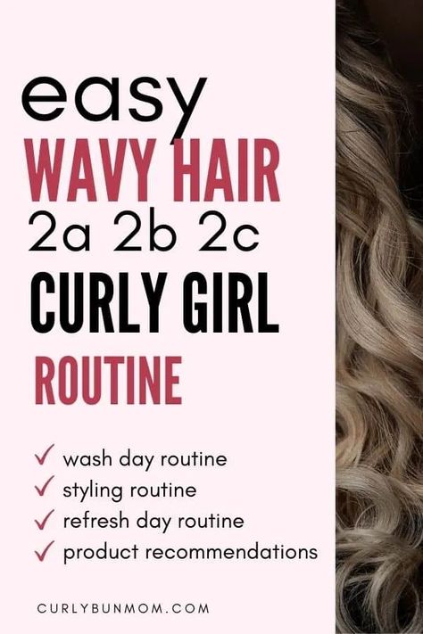 2c Wavy Hair, 2b 2c Hair, Curly Girl Routine, Easy Wavy Hair, Waves Curly Hair, Wavy Hair Routine, 2a Hair, 2c Hair, Thin Wavy Hair