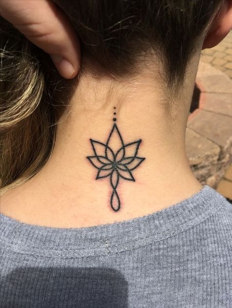 40+ Scintillating Lotus Tattoos that will evoke the Purity in you - Blurmark Lotus And Infinity Tattoo, Lotus Infinity Tattoo, Back Neck Tattoo For Women With Meaning, Tattoos Pokemon, Tattoo On Back Of Neck, Black Lotus Tattoo, Samoan Tattoos, Tattoo On Back, Lotus Tattoo Design