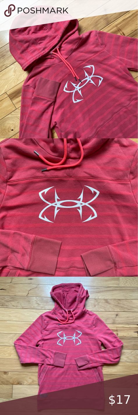 Under Armour Womens Fish Hook Hoodie Sz S Pink Hooded Sweatshirt