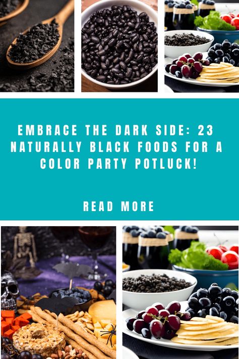 Looking to add an air of mystery and elegance to your color party potluck? Discover 23 naturally black foods that will bring a touch of darkness and sophistication to your event. From blackberries and black rice to charcoal-infused treats and delectable squid ink dishes, this article is your go-to guide for incorporating naturally black foods into your potluck spread. Indulge in the intriguing flavors and captivating aesthetics of these dark delights that are sure to leave a lasting impression Black Food And Drinks, Black And White Dinner Food, Black And White Party Food Snacks, Black Party Food Snacks, Black Food For Halloween, Black Colored Food Ideas, Black Snacks For Party, Foods That Are Black In Color, Black Color Party Food